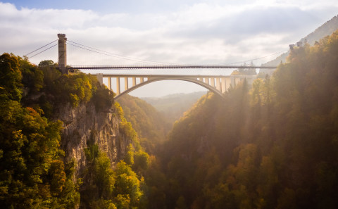 Pont de la caille photo aerienne drone Haute Savoie