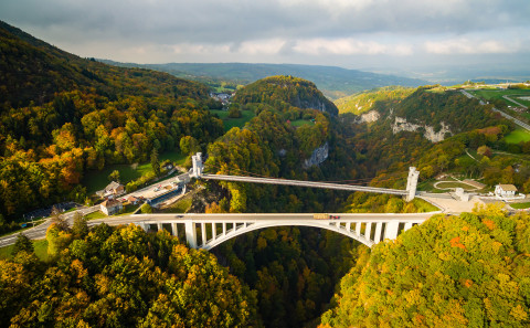 Pont de la caille photo aerienne drone Haute Savoie